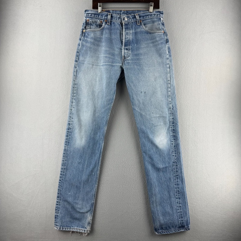 Vintage Levis Jeans Mens 35 (Fits 32x36) 501 XX Shrink to Fit Made in USA Faded